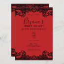 Search for red and black lace birthday invitations Party