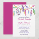 Search for boho feather wedding invitations Purple