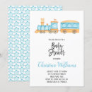 Search for train baby boy shower invitations Watercolor