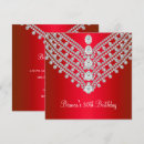 Search for white diamond birthday invitations Red