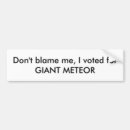 Search for meteor bumper stickers Bernie