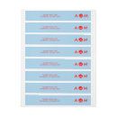 Search for red and blue wedding return address labels Modern