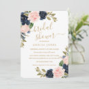 Search for navy and pink bridal shower invitations Rustic