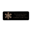 Search for black snowflakes return address labels Black and gold