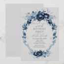 Search for blue flowers birthday invitations Rustic