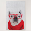 Search for dog with glasses puzzles Frenchie