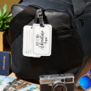 Search for adventure begins luggage tags Calligraphy