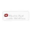 Search for lipstick kiss return address labels Red