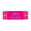 Search for pink damask return address labels Cute