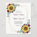 Search for sunflower burgundy rose invitations Watercolor