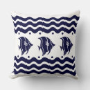 Search for blue and white fish cushions Beach