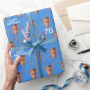 Search for 70th birthday wrapping paper Blue
