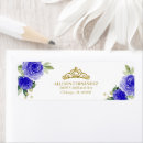 Search for royal blue and gold return address labels Floral