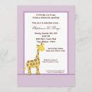 Search for purple giraffe baby shower invitations Trendy