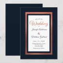 Search for copper and navy wedding invitations Modern
