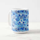 Search for blue peacock mugs Feathers