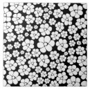 Search for black and white flowers tiles Retro
