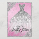 Search for pink and silver sweet 16 invitations Diamond