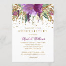 Search for glitter sweet 16 invitations Purple