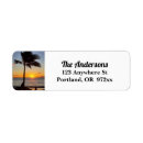 Search for tropical island return address labels Ocean waves