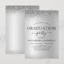 Search for black and silver graduation invitations Glitter