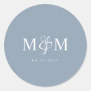 Search for script monogram wedding stickers Dusty blue