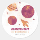 Search for rocket ship party stickers Watercolor