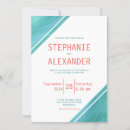 Search for teal and coral wedding invitations Elegant