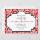 Search for black white red damask wedding invitations Vintage
