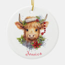 Search for scottish highland cow christmas tree decorations Cattle