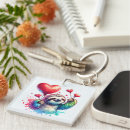 Search for heart balloon key rings Watercolor