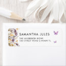 Search for butterflies return address labels Bridal shower