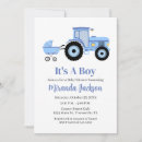 Search for rustic farm baby shower invitations Blue tractor