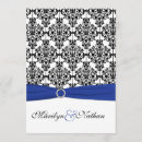 Search for royal blue and black wedding invitations Damask