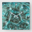 Search for blue glass clocks Aqua