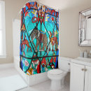Search for stained glass shower curtains Colourful