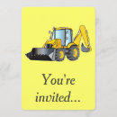 Search for backhoe birthday invitations Construction