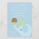 Search for blue elephant birthday invitations Cupcake