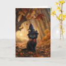 Search for fall halloween cards Black cat