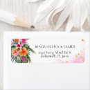 Search for tropical island return address labels Watercolor floral