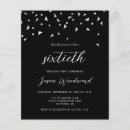 Search for black and silver 60th birthday invitations Modern