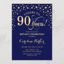 Search for blue 90th birthday invitations Cheers to 90 years