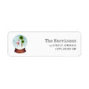 Search for snow globe return address labels Christmas tree