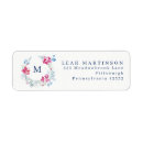 Search for flower wreath return address labels Pink