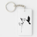 Search for bird silhouette key rings Black