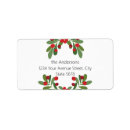 Search for mistletoe return address labels Red and green