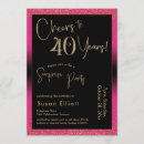 Search for pink and black 40th birthday invitations Surprise party