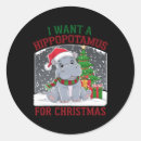 Search for funny hippo stickers Merry christmas