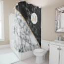 Search for black and white marble shower curtains Gold