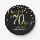 Search for 70th birthday plates Black and gold